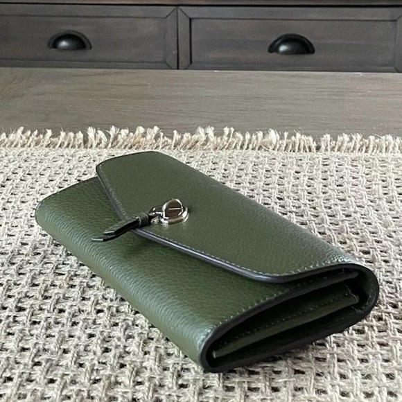 Kate Spade Marti Large Flap Wallet  Pebbled Leather In Enchanted Green - Picture 6 of 6